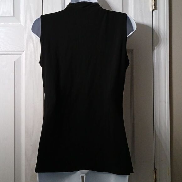 Suzie in the city black sleeveless black blouse Sz M EUC - Picture 4 of 5